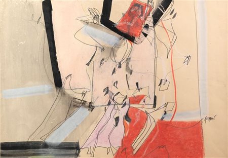 PIERO RUGGERI<BR>Torino 1930 - 2009<BR>"Senza titolo" anni '960