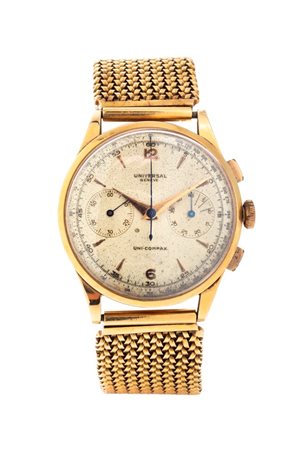 UNIVERSAL GENEVE<BR>Mod. "UniCompax" a due contatori, ref. 124103, anni '50