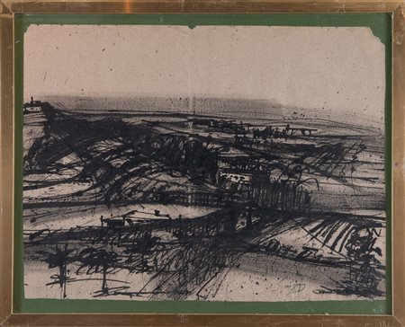 LUIGI SPAZZAPAN (Gradisca d’Isonzo 1889 – Torino 1958) “Paesaggio”. Tecnica...