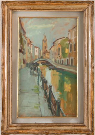 MARCO NOVATI (Venezia 1895 – 1975) “Canale S. Barnaba”, 1950. Olio su...