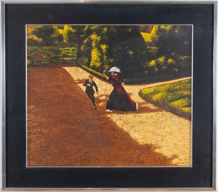 ANTONIO SALIOLA (Bologna 1939) “Streghinalto”, 1974. Olio su tela. Cm 60x70....