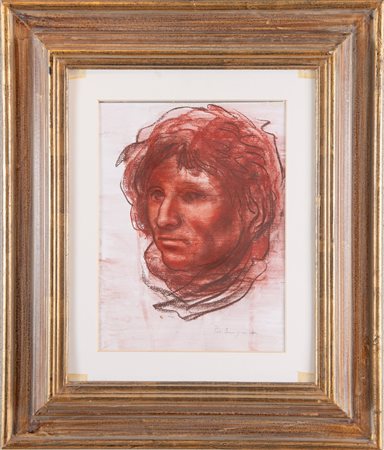 PIETRO ANNIGONI (Milano 1910 – Firenze 1988) “Volto”. Sanguigna su carta. Cm...