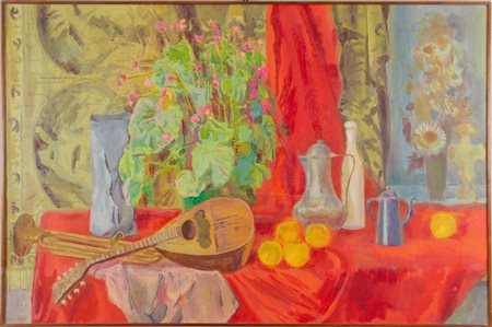 ILARIO ROSSI (Bologna 1911 - 1994) “Natura morta”, 1967. Olio su tela. Cm...