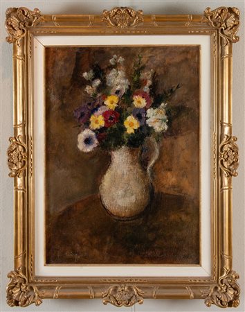 NORMA MASCELLANI (Bologna 1909 – 2009) “Vaso con fiori”, 1933. Olio su...