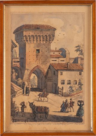 PIETRO PIETRA (Bologna 1885 – 1956). “Vecia Bulagna – la porta ed strè...