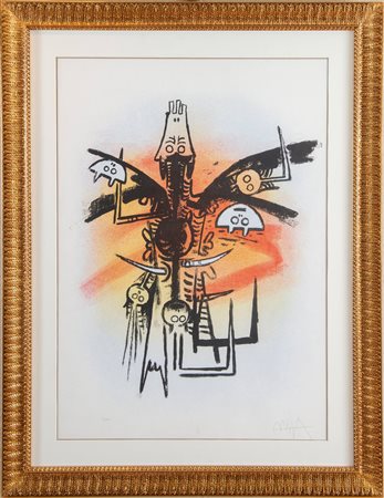 WILFREDO LAM (Sagua la Grande 1902 – Parigi 1982) “Senza titolo”. Litografia...