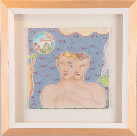 LUCA ALINARI (Firenze 1943 - 2019) “Il Signore e la Signora Mesmer”. Olio su...