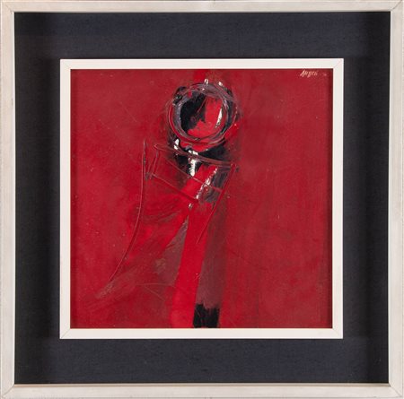 PIERO RUGGERI (Torino 1930 – Avigliana 2009) “Figura rossa 2”, 1962. Olio su...