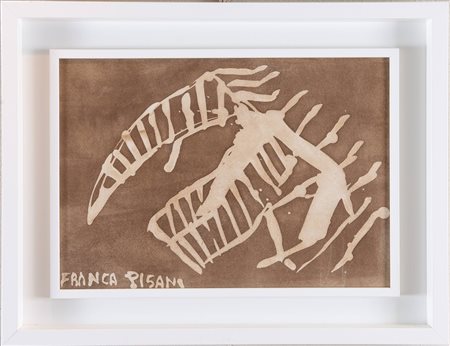 FRANCA PISANI (Grosseto 1956) “Senza titolo”. Smalto e ossidi su pergamena....