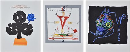 Artisti vari LOTTO DI TRE FOTOLITOGRAFIE BOLAFFIARTE Pozzati Concetto FIORI...