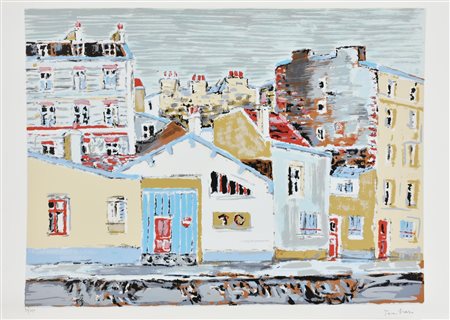 Orfeo Tamburi CASE DI PARIGI litografia su carta Fabriano, cm 50x70 esemplare...