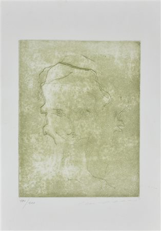 Ernesto Treccani SENZA TITOLO incisione su carta, cm 50x35 (lastra cm 32x25)...