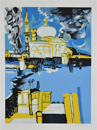 Remo Brindisi VENEZIA litografia su carta, cm 70x50 esemplare 111/150 firma