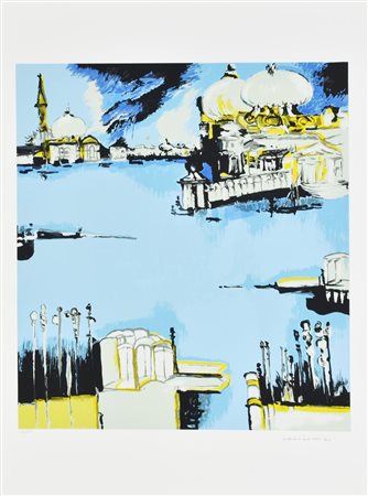 Remo Brindisi VENEZIA. BACINO DI SAN MARCO litografia su carta, cm 70x50...