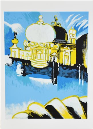 Remo Brindisi VENEZIA. CHIESA DELLA SALUTE litografia su carta, cm 70x50...