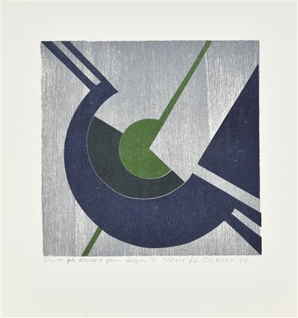 Giuseppe Calonaci COMPOSIZIONE serigrafia su carta, cm 25x23; es. 84/100...