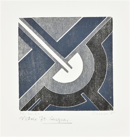 Giuseppe Calonaci COMPOSIZIONE acquaforte su carta, battuta cm 16,5x16,5,...