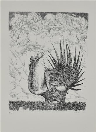 Abacuc SENZA TITOLO incisione su carta, cm 50x35 (lastra cm 31x25) esemplare...