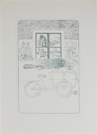 Claudio Knopfli BY-CYCLUS acquaforte su carta, cm 70x50 (lastra cm 50x32)...