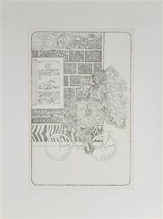 Claudio Knopfli BY-CYCLUS acquaforte su carta, cm 70x50 (lastra cm 49,5x32)...