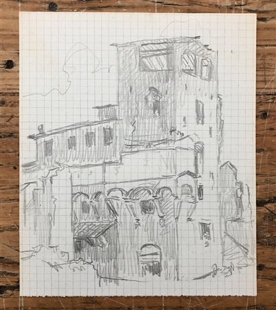 GALILEO CHINI (1873-1956) - Firenze: case, 1944