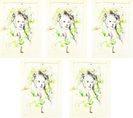 ERNESTO TRECCANI (1920-2009) - Senza Titolo - Lotto unico di 5 litografie