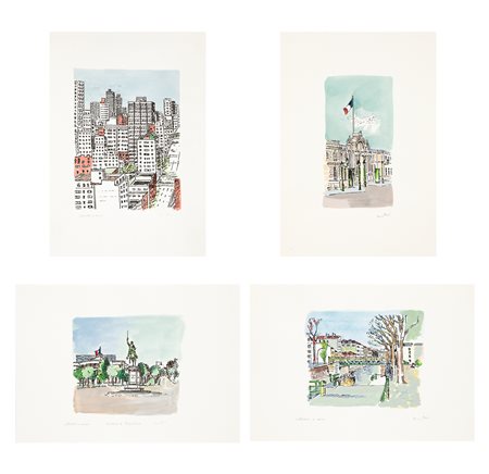 ORFEO TAMBURI (1910-1994) - Lotto unico di 4 acqueforti