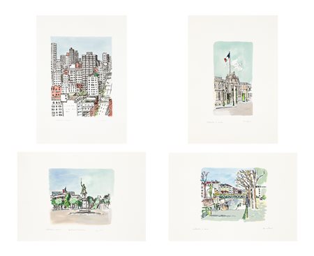 ORFEO TAMBURI (1910-1994) - Lotto unico di 4 acqueforti