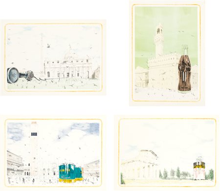 RENATO PRATO - Senza Titolo - Lotto di 4 serigrafie