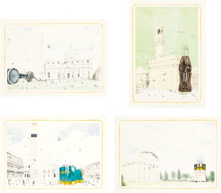 RENATO PRATO - Senza Titolo - Lotto di 4 serigrafie