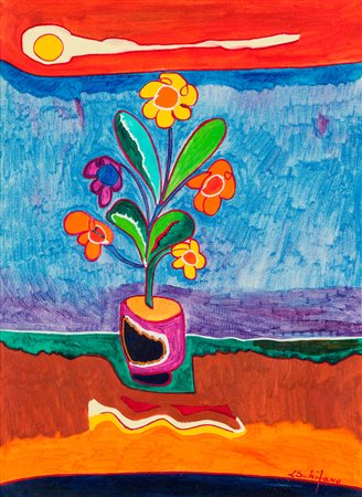 LUCIANO SCHIFANO (1943) - Vaso con fiori, 1972
