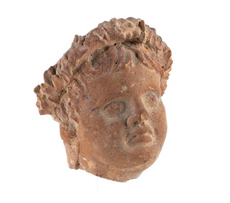 RITRATTO DI FANCIULLO CON CORONA FLOREALE<br>III - I secolo a.C.
