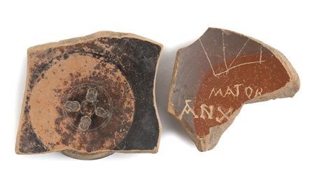 COPPIA DI FONDI DI CIOTOLE A VERNICE NERA<br>IV - III secolo a.C.