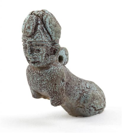 SFINGE EGIZIANA IN FAIENCE<br>Dal periodo Tardo al periodo Tolemaico