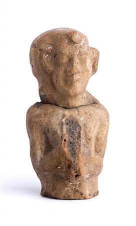 BUSTO EGIZIANO DI ARPOCRATE IN TERRACOTTA<br>Periodo Tolemaico e Romano