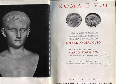MANCUSO  U. -  Roma e voi. Milano 1937\38. Pp. 330,  ill. 150 nel testo. ril.\ pelle con scritte, buono stato.