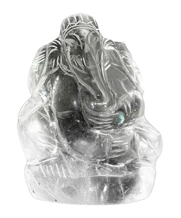 Statuetta cinese in cristallo di rocca raffigurante “Ganesha” (Dio induista...