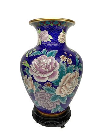Vaso cinese cloisonne. H cm base cm 36. H cm 31