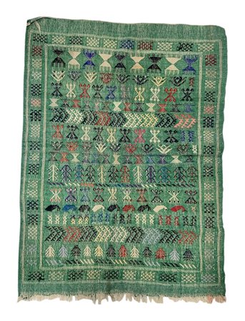 Tappeto Kilim da preghiera con medaglione, Turchia. Cm 170x110.