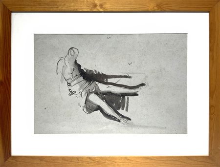 Disegno ad acquarello e china raffigurante donna, Pietro Annigoni (Milano,...