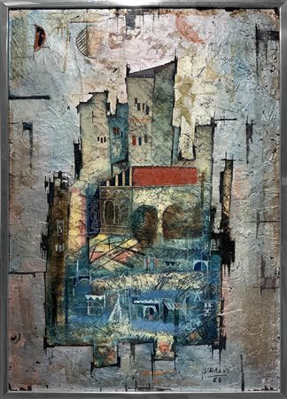 Dipinto a tecnica mista su masonite "ricordo di Caladivolpe". Cm 50x70....