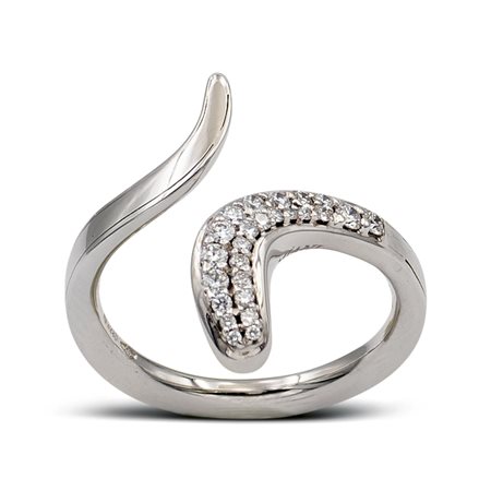 Damiani collezione "Eden" anellopeso 3,8 gr.in oro bianco 18kt con diamanti...