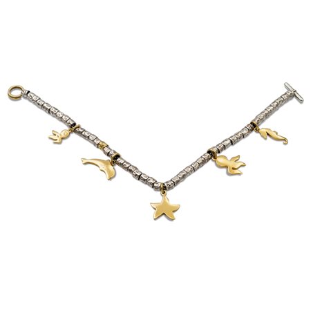 Pomellato, collezione "Dodo", braccialepeso 19 gr.pepite in argento con...