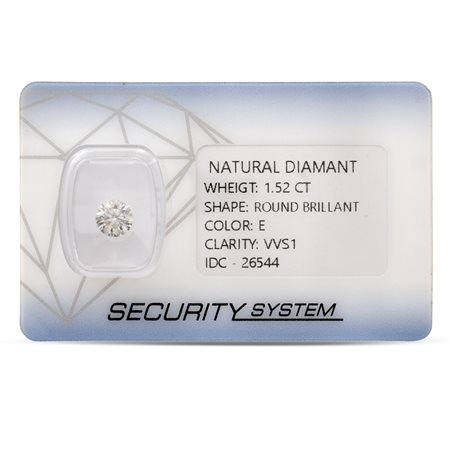 Diamante taglio brillante ct 1,52 in blistercolore E - purezza VVS1 Completo...