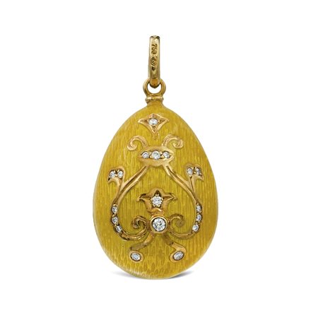 Fabergé, pendente uova in oro giallo 18ktby Victor Mayer, XX Sec.peso 19,9...