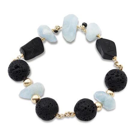 Bracciale in oro giallo 18ktpeso 32,8 gr.a maglie e sfere, sezioni di...