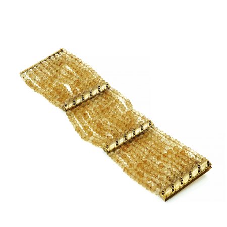 Bracciale composto da sei fili di quarzi citrinipeso 76 gr.taglio briolet,...