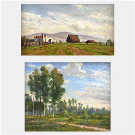 GIORGIO CERAGIOLI<BR>Porto S.Stefano (GR) 1861 - 1947 Torino<BR>"Lotto di due dipinti"