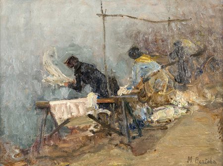 MARIO BERTOLA<BR>Torino 1880 - 1926<BR>"Lavandaie"