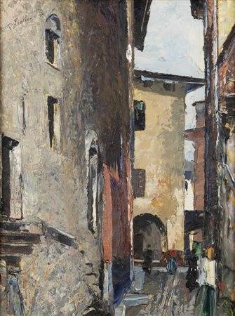 VITTORIO PETRELLA DA BOLOGNA<BR>Bologna 1886 - 1951 Venezia<BR>"Vicolo di paese"